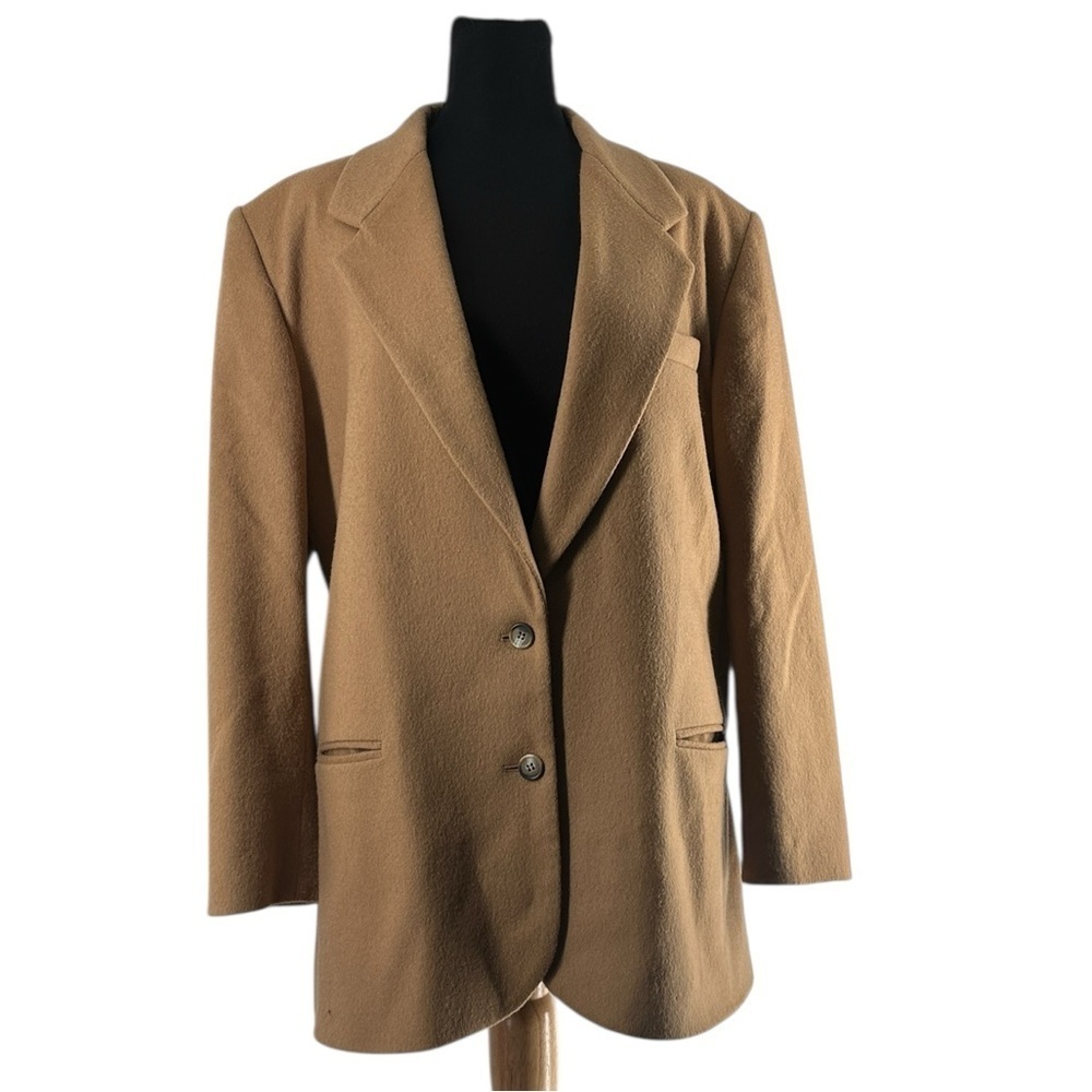 L.L. Bean cashmere wool blazer camel color quality classic old money sz 16 P